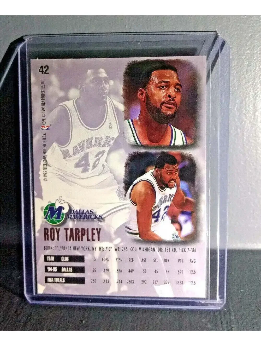 1995-96 Roy Tarpley Fleer Ultra #42 Basketball Card